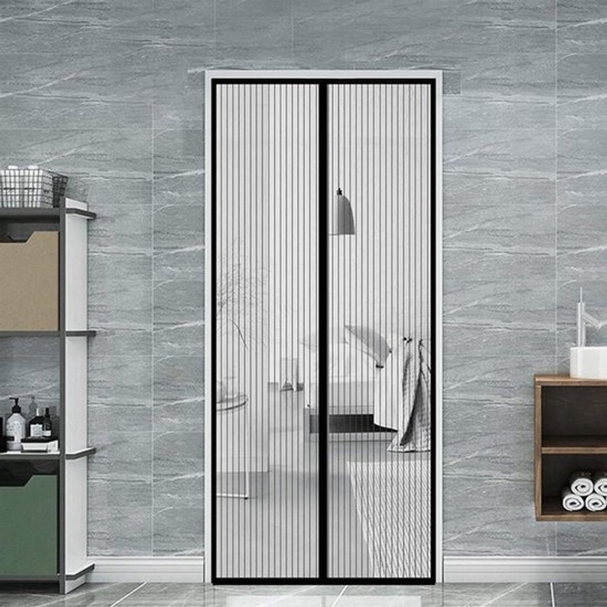 Magnetische Hordeur - Vliegengordijn Deur - Frisse Lucht Binnen - Handsfree Automatische Sluiting - 120x240 cm - Zwart