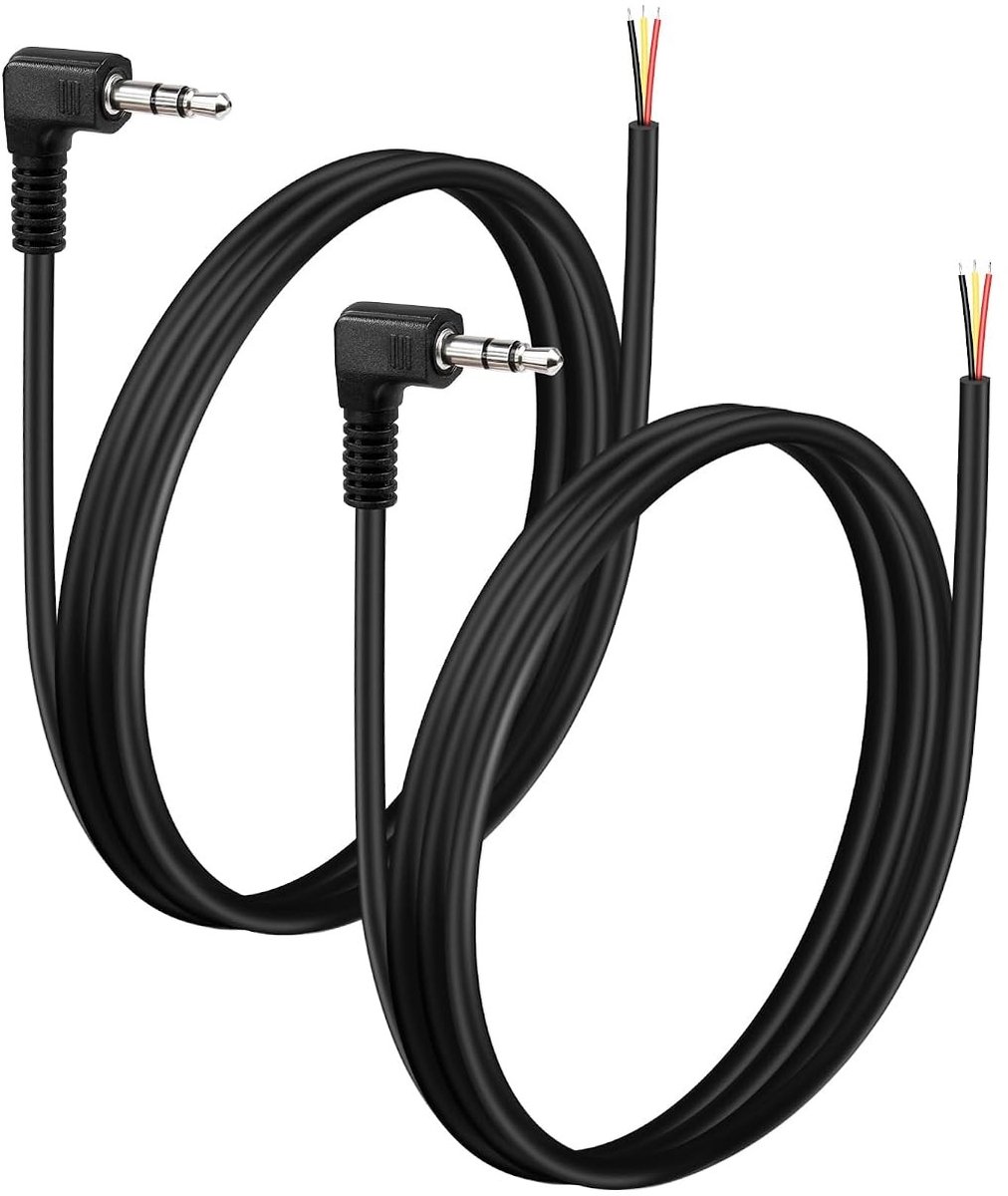 Stereo naar Blanke Draad Audiokabel - 2x 90 Graden Vervangende 3.5mm TRS Plug voor Audioapparatuur Reparatie - 1m Kabel voor Geluidsinstallaties
