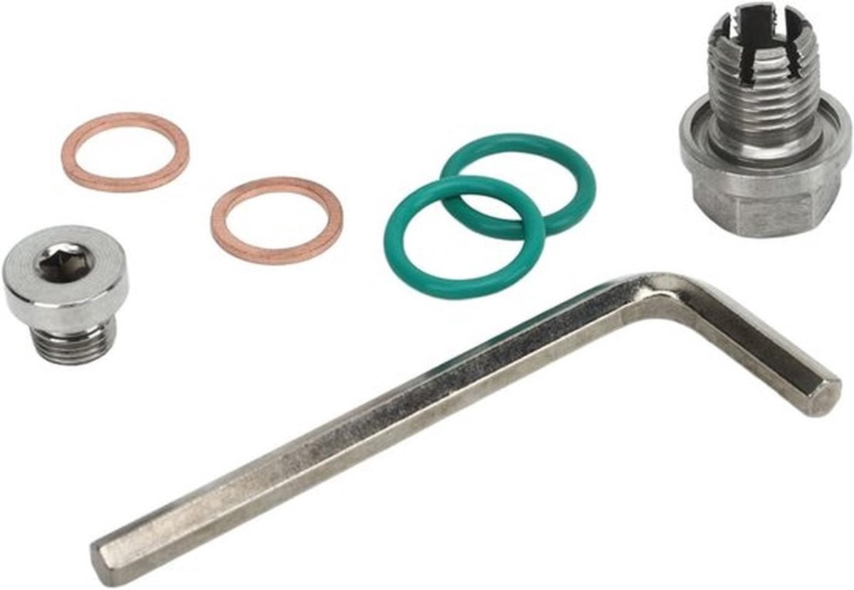 Motorolieaftapplug voor zelftappende oliepanschroefdraadreparatiesets - Roestvrijstaal - Extra Grote Piggyback - Met Inbussleutel - O-ringpakking - M12.1-1.5x15mm.