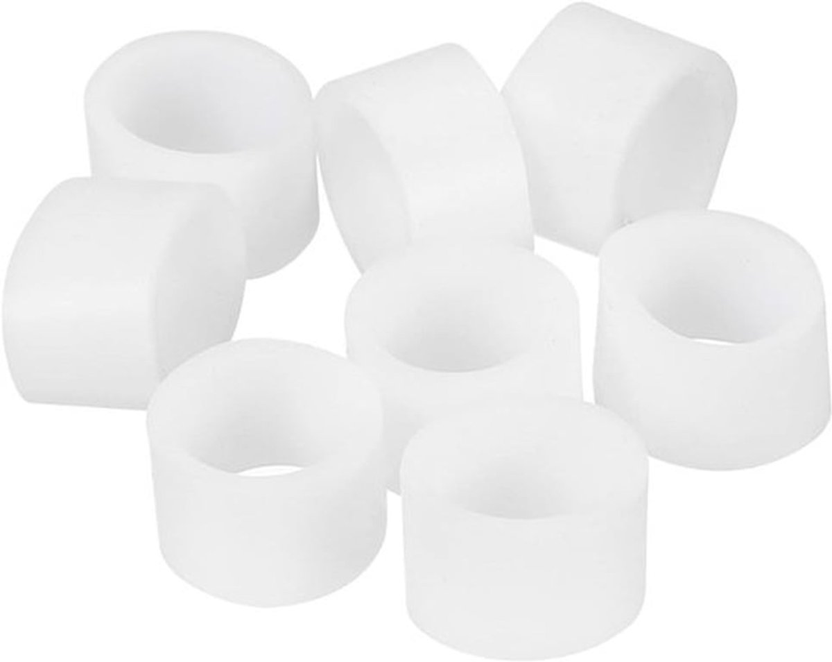 Elastieken van siliconenrubber, 100 stuks, 6 x 5 mm, kabelbinders, wit - duurzaam, antislip, opbergen van kabels, tassen
