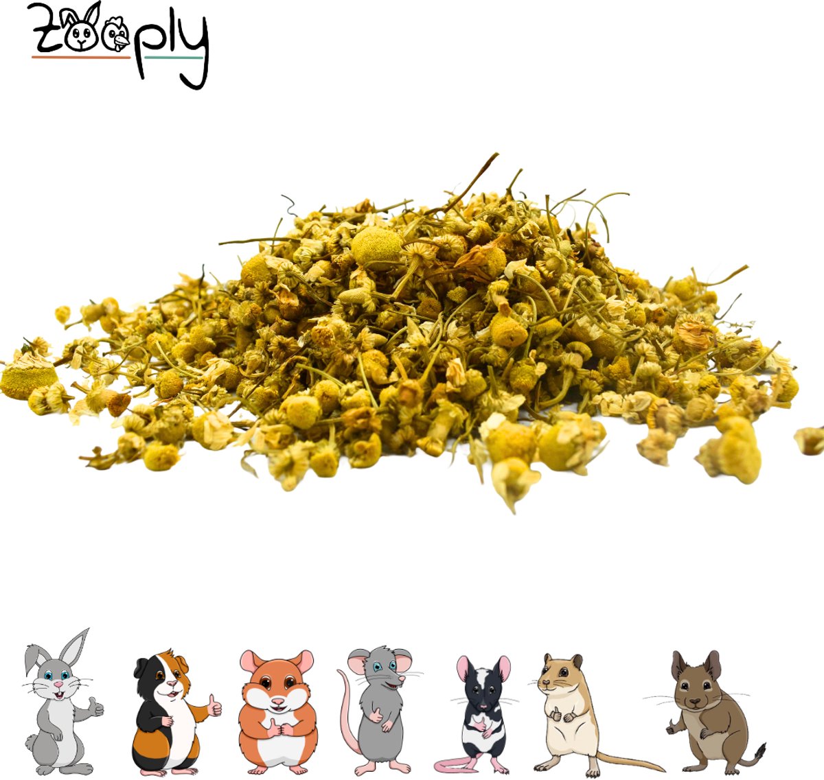 Zooply Kamille - Kruiden & Snacks - 100% natuurlijk - Voor konijnen & cavia's - 400 gram