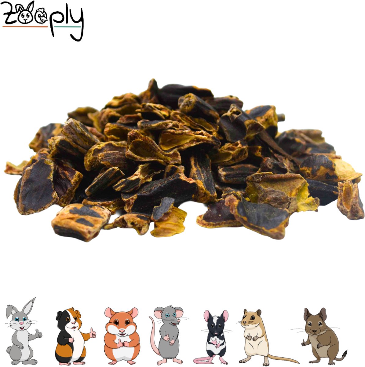 Zooply Johannesbrood - Kruiden & Snacks - 100% natuurlijk - Voor konijnen & cavia's - 400 gram