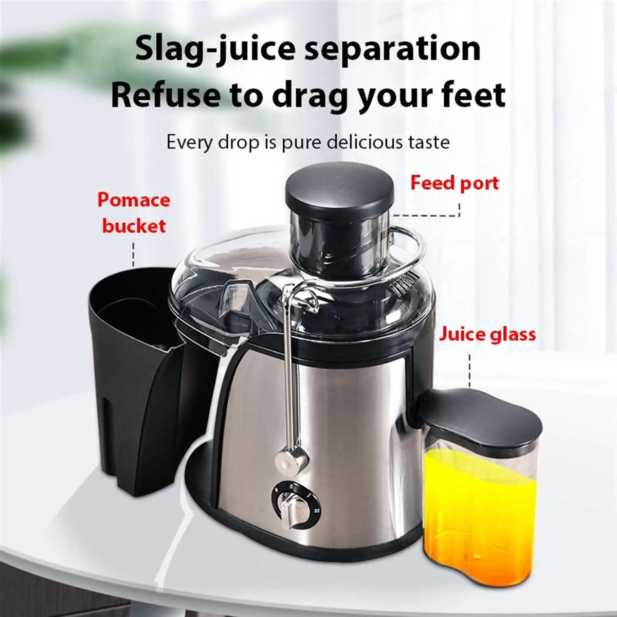 NextNovaDeals Sapcentrifuge - 1000W Vermogen - 65 Mm Brede Vulopening - 2 Snelheden - Voor Hele Groenten En Fruit - BPA-Vrij — cadeau in Kookcadeaus - foto 6