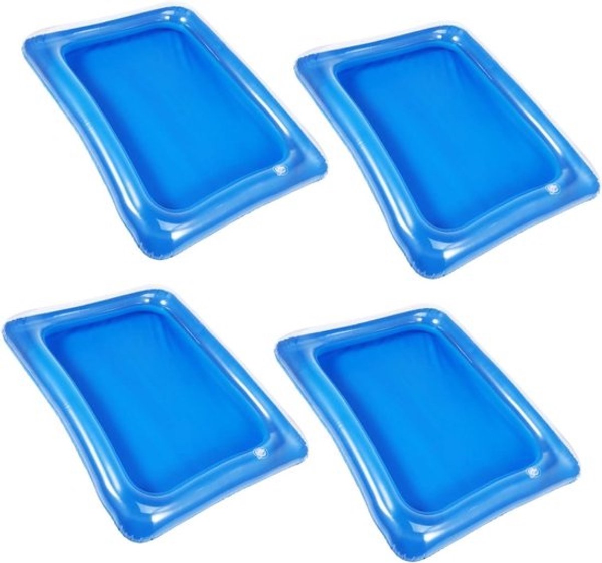 Opblaasbare Ijs Serveringsschalen - Opblaasbare IJsbak - Feestjes Buiten - Duurzaam PVC Materiaal - 60x45x13cm - Transparant Blauw