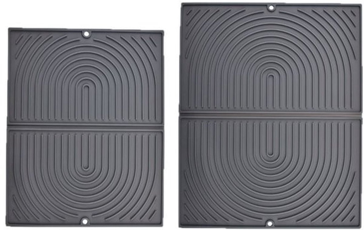 Siliconen afdruipmat, kleine absorberende keukenafdruipmat, opvouwbare droogmat, antislip gootsteenmat, hittebestendig, 43*34 cm (grijs)