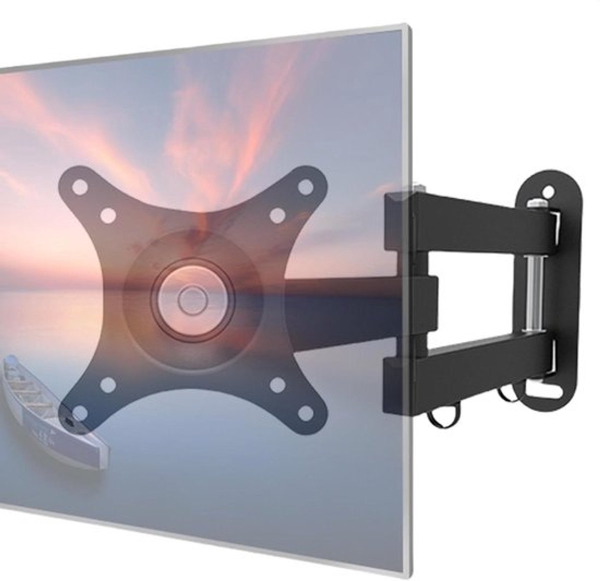 TV Wandbeugel - Scharnierende Arm - Optimale Kijkhoek - Volledige Bewegingsvrijheid - Tot 35 Inch - Zwart