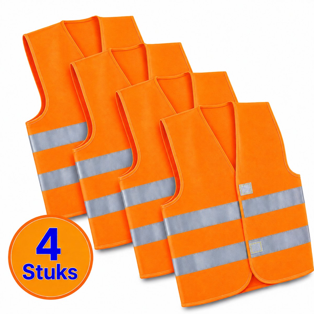 Veiligheidshesje Oranje 4 Stuks - Litalife - Reflectievest Volwassenen & Kinderen - One Size Reflecterend