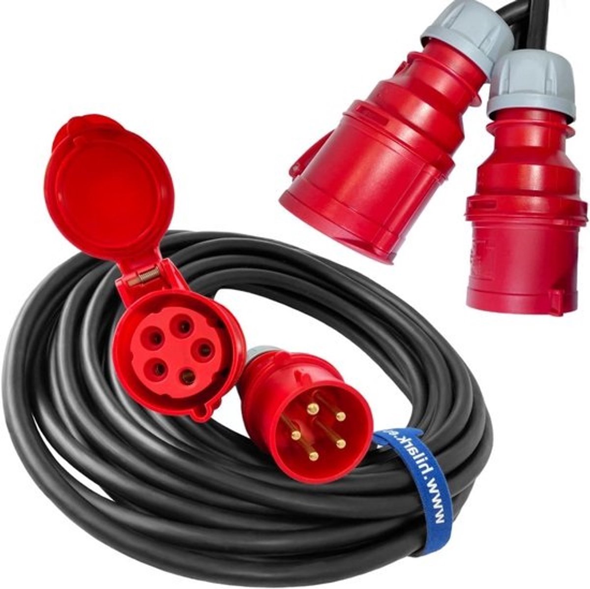 Verlengkabel Rubber - Stroomkabel H07RN-F - Industrieel Gebruik - Waterdicht IP44 - 25 Meter - Rood