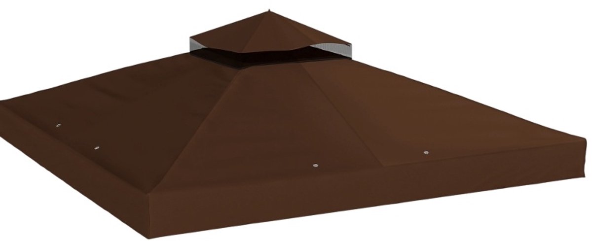 MODFU - Paviljoendak - Vervangendak - 3 X 3 M - Dubbel Dak - Koffie