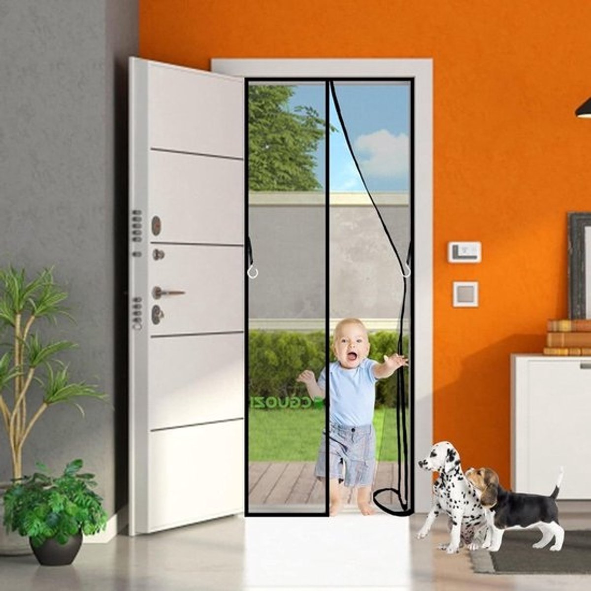 Magnetische Deurhor - Horren Deur Insectenhor - Buiten Binnen Houden - Automatisch Sluitend - 165 x 220 cm - Zwart