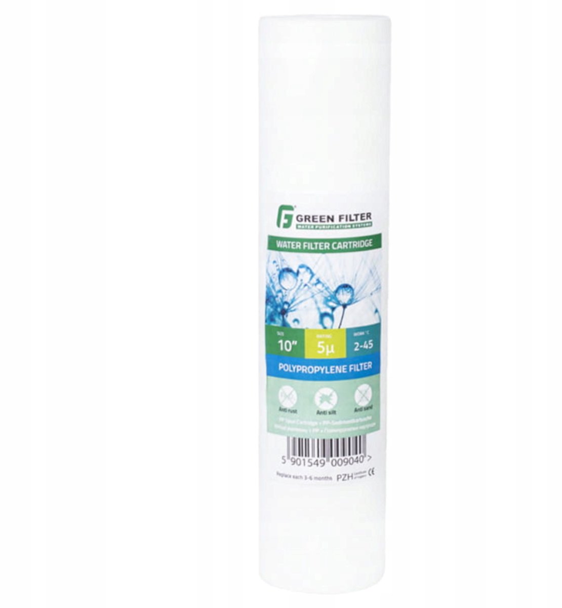 Groen Filter Schuimfilter 10'' 50 Micron Waterfilter