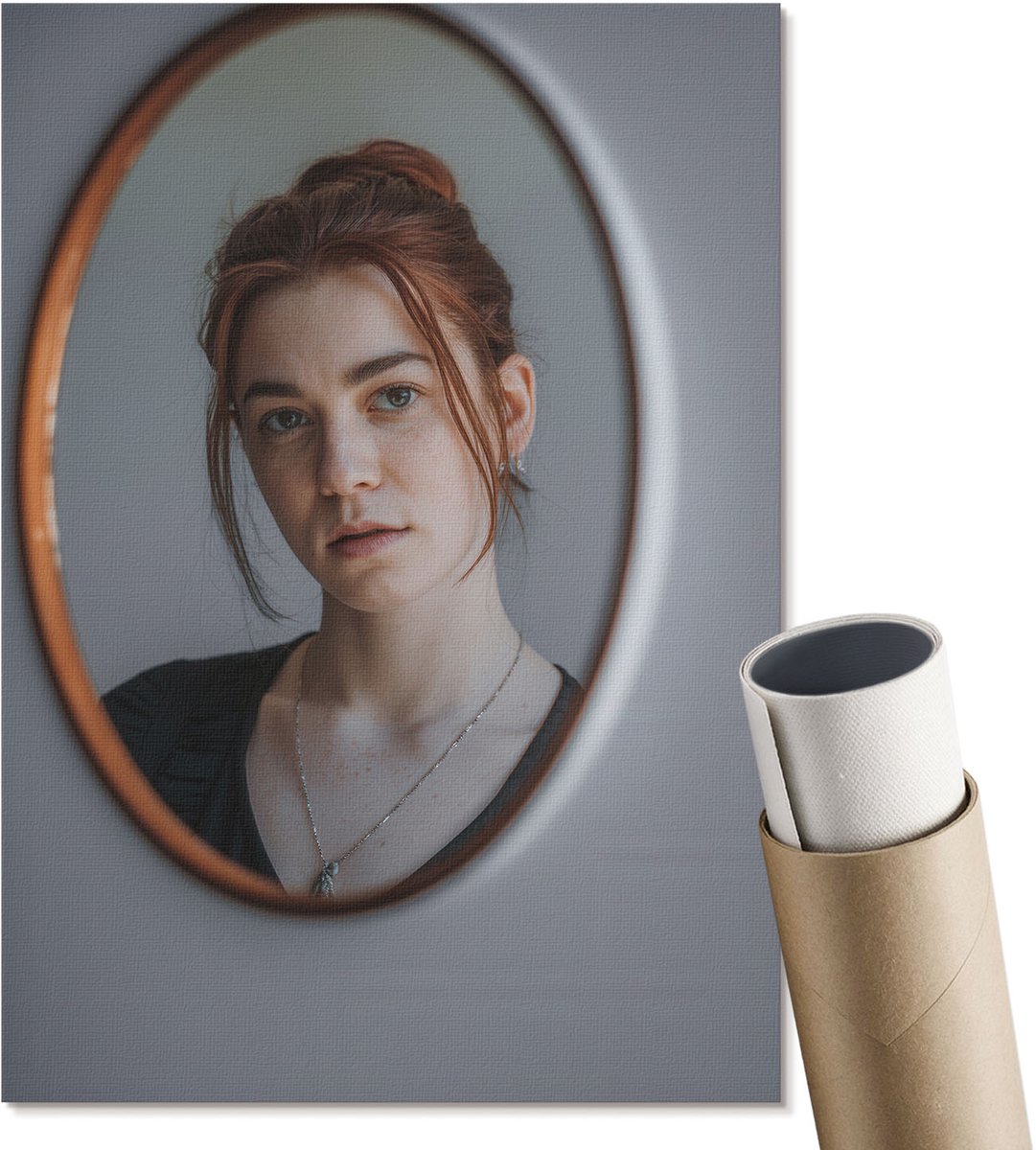 Coloray Polycanvas Wandposter - Spiegelbeeld, Fotografie - A4 - Bruin Kunst - Rechthoek - Canvasposter - Woonkamer, Slaapkamer, Kantoor - Klassiek