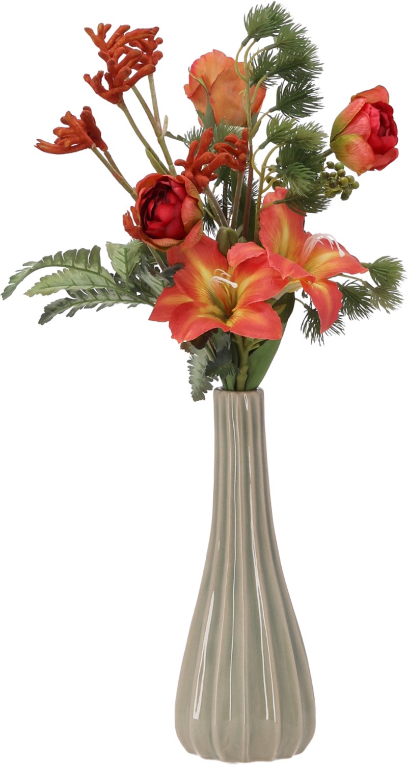 maxifleur Kunstplanten Winterboeket kunstbloemen Hester Arosa 47cm Oranje