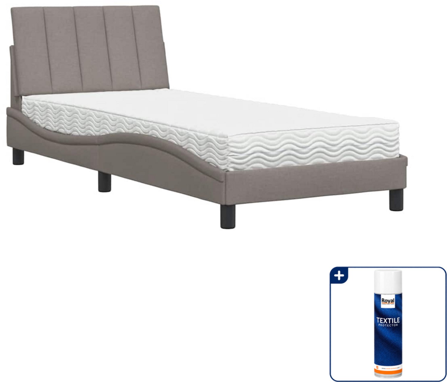 vidaXL Hanko bed met matras - 80 x 200 cm - taupe - Inclusief textielbeschermer 500 ml Blauw