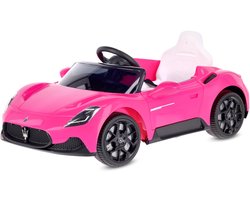 sun baby Elektrische kinderauto Maserati GT Cabrio vanaf 3 jaar, Loopauto met lichtfuncties, afstandsbediening, MP3-speler, USB, Bluetooth (Roze)