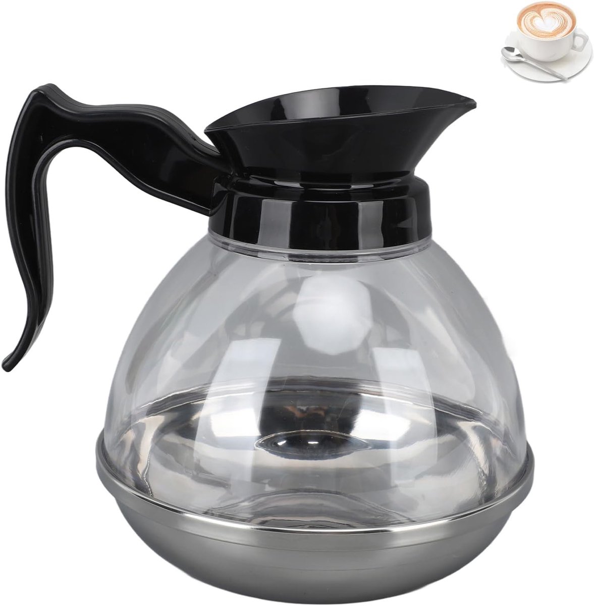 Vervangende koffiekaraf, vervangende koffiepot 1.2QT ABS Universele koffiezetapparaatpot met comfortabel handvat en nauwsluitende uitloop voor koffiezetapparaat