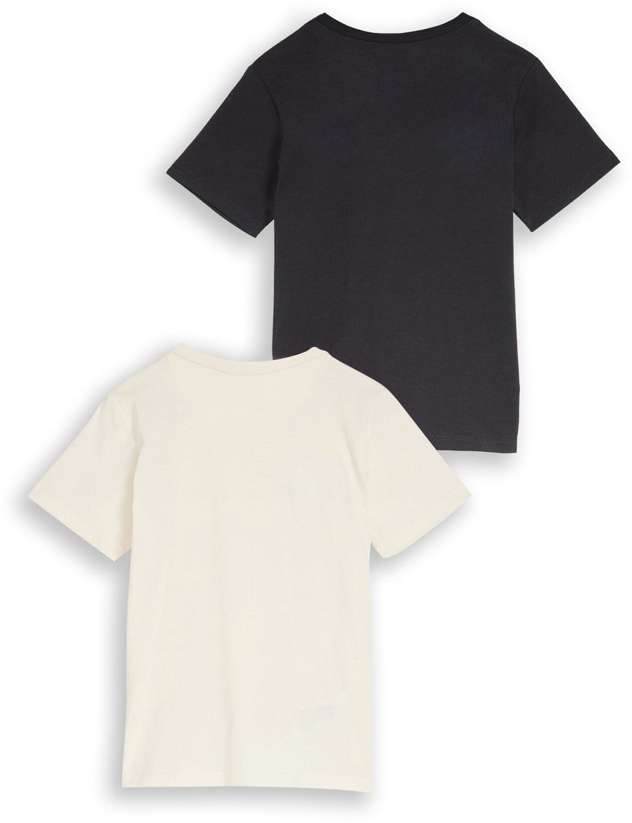 Tom Tailor - T-shirt in set van 2 - Maat 92/98 - Wool White