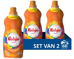 Robijn - Klein & Krachtig Wasmiddel Color 34 Wasbeurten - 2 x 1,19 liter - Voordeelverpakking