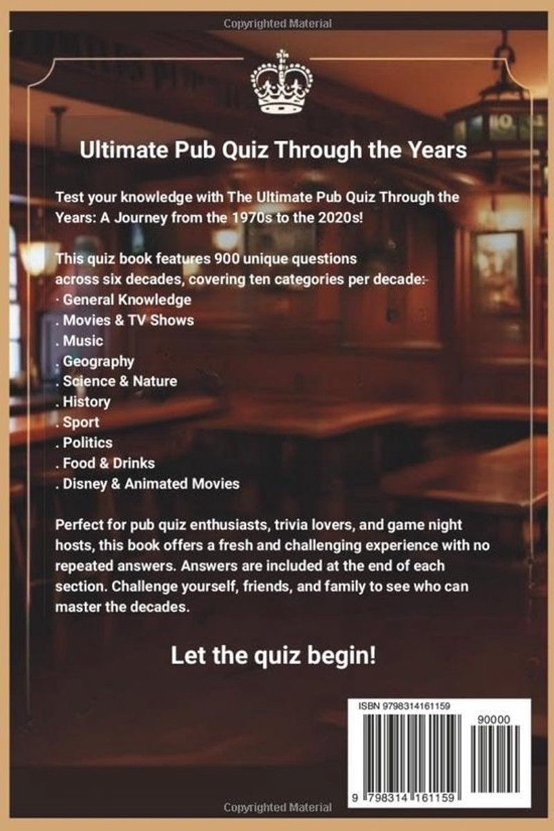 Pubquiz door de Jaren: Vragen van de Jaren '70 tot '20