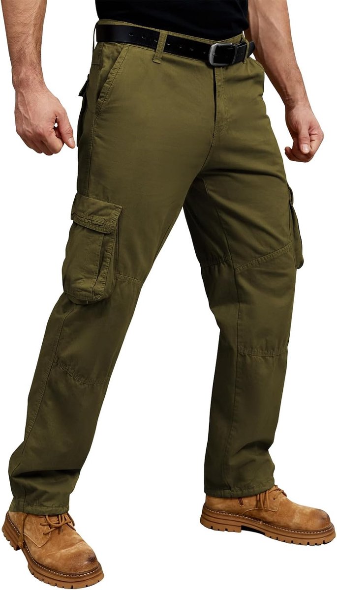 Werkbroek voor heren, cargobroek, militaire broek, zijzakken, casual, katoen