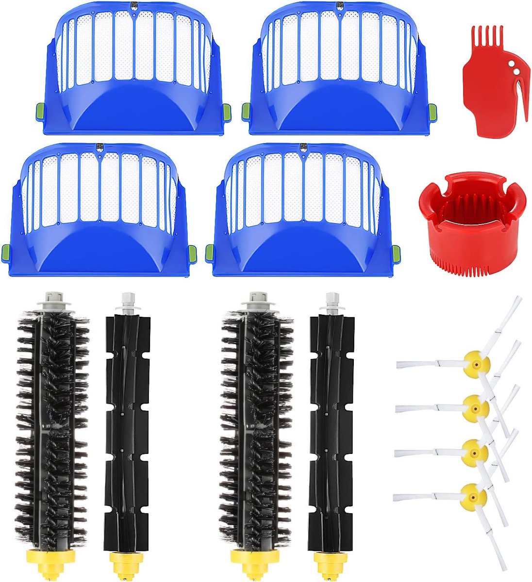 Accessoires voor iRobot Roomba 600 serie 605 615 616 620 621 630 635 650 652 660 665 680 690 695, vervangende onderdelen borstels en filters met schroeven voor stofzuiger robot