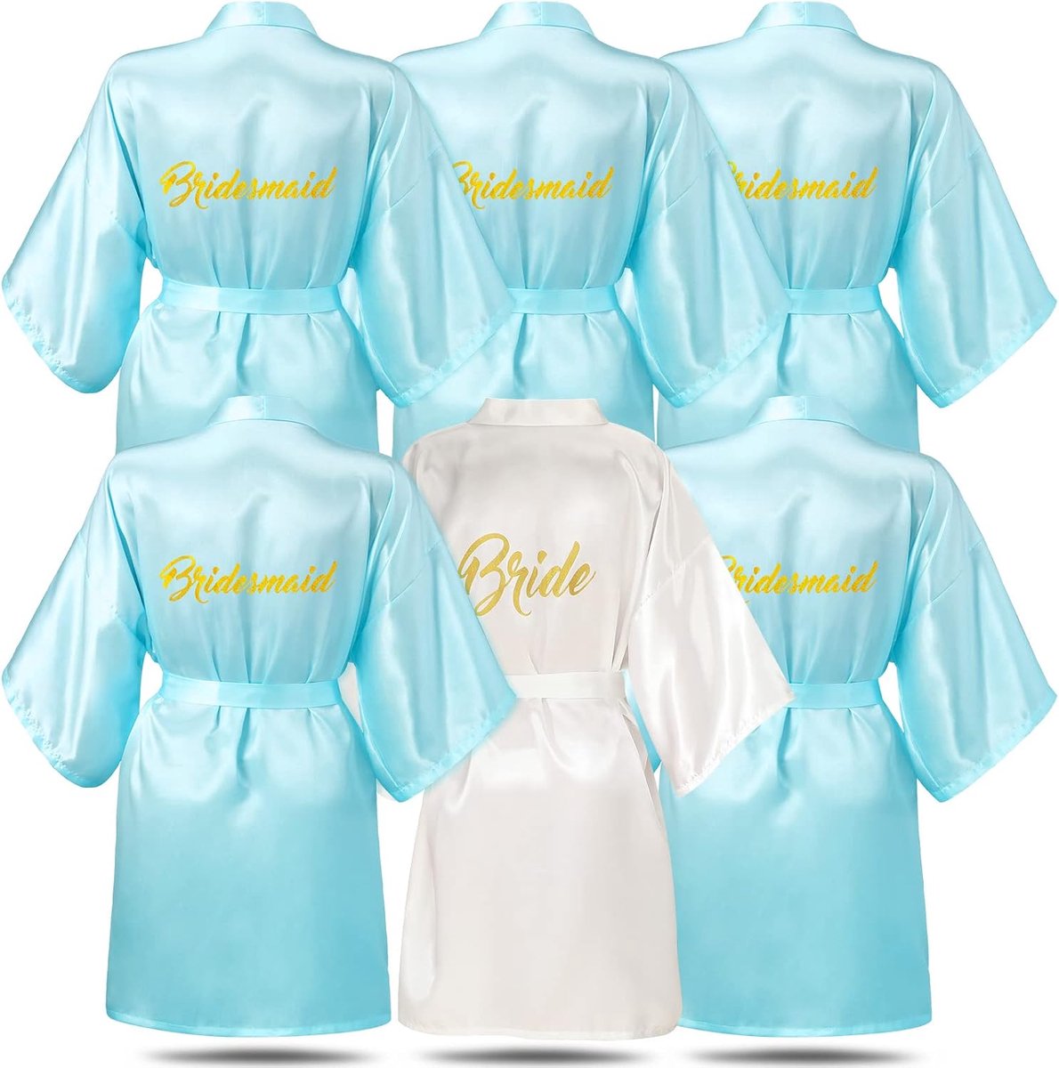 Bruidsgewaden voor bruidsmeisjes voor bruiloft, matron en maid of honor, bruiloftsgeschenk, 6 stuks