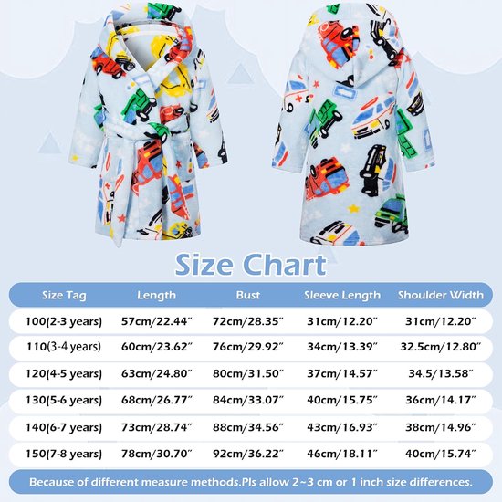 Badjas voor kinderen meisjes jongens fleece kinderbadjas met capuchon, flanel fluffy kamerjas super zacht gezellig cartoon lange kamerjas warme pyjama maat 92-128 — afbeelding 4