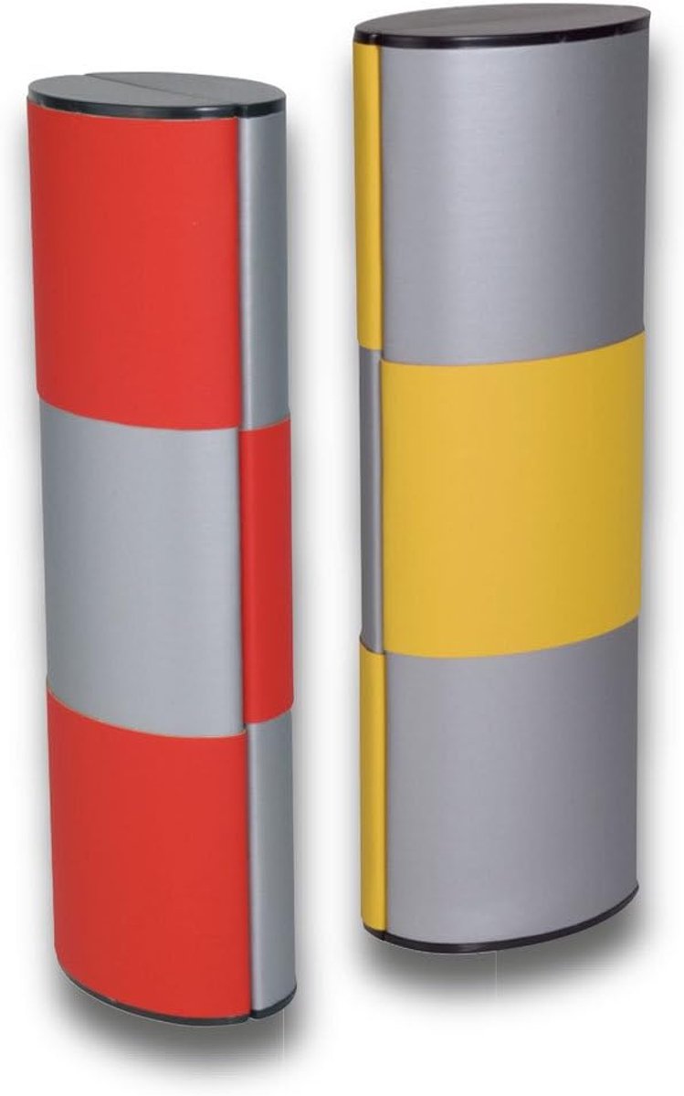 Medium lang zilver - rood/geel