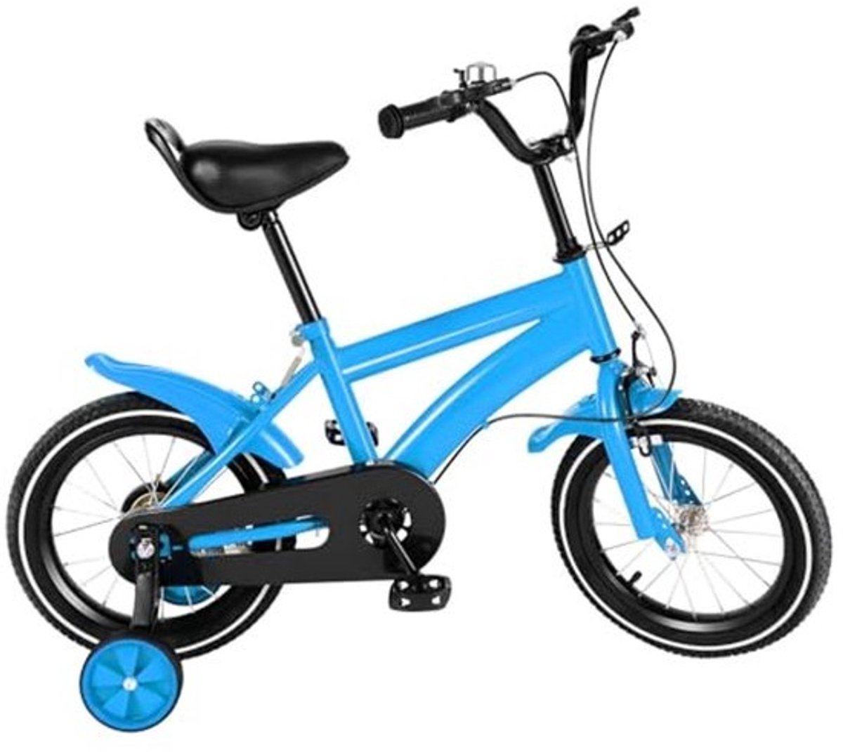 Kinderfiets met Steunwielen 14 Inch voor Kinderen 3-6 Jaar - Blauw