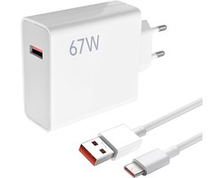 67 W snellader USB met 1 m USB C-kabel, oplaadadapter, telefoonoplader voor Xiaomi 14T 13T Mix Flip Mix Fold 3 POCO M6 X6 X5 X4 F5 X3 GT 13 Lite 12S Ultra 12 Lite Redmi Note 13 Pro 5G