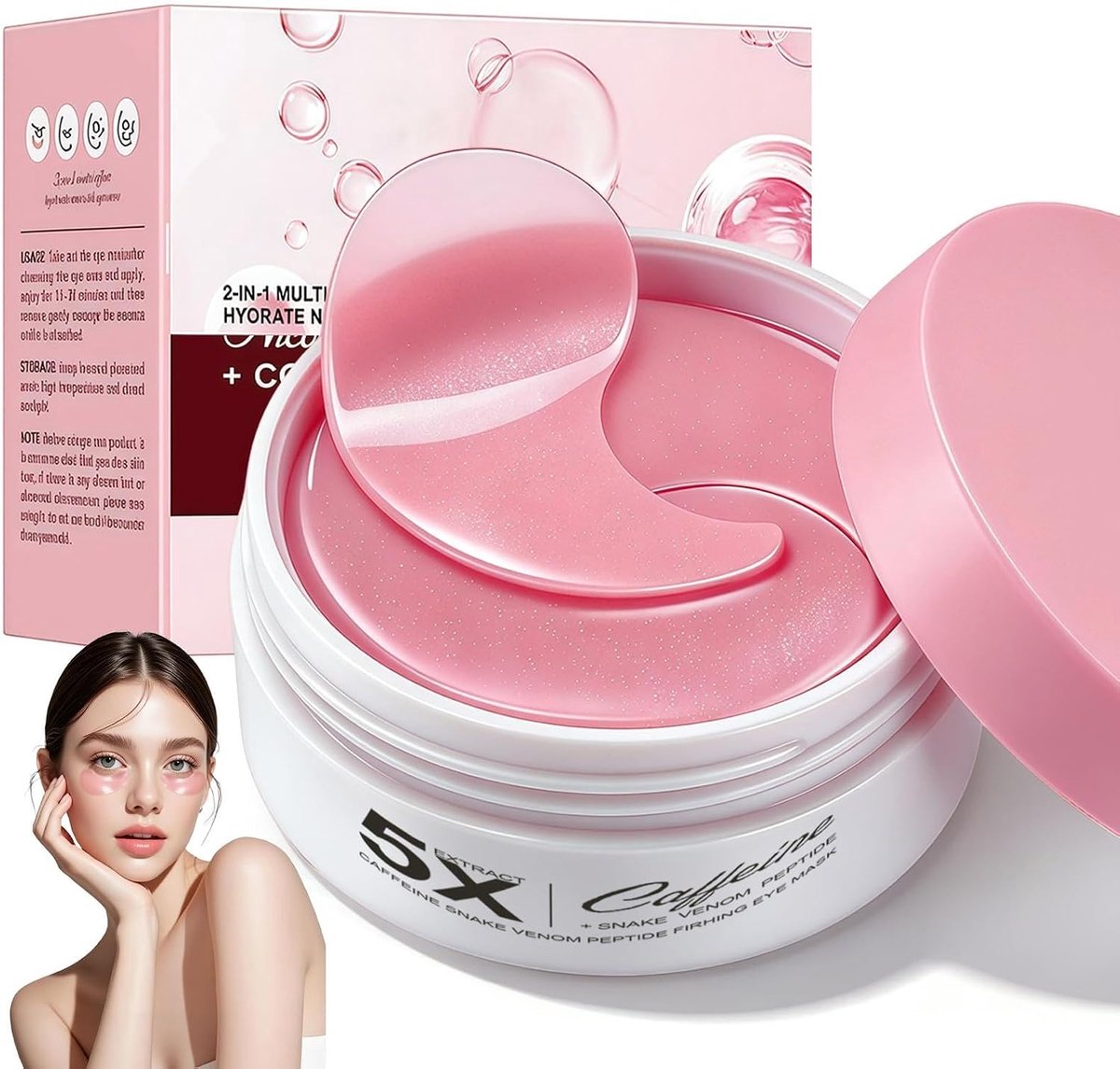 Oogpads 80 Stuks,Hydrogel Eye Patches tegen Donkere Kringen & Wallen,Met Nicotinamide,Collageen & Hyaluronzuur, Oogmaskers voor Hydratatie,Versteviging & Anti-Rimpel Verzorging