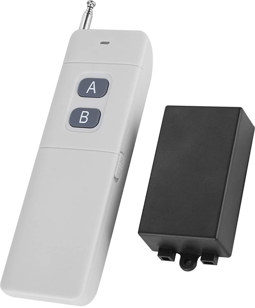 Radioschakelaar met Afstandsbediening, Afstandsbedieningsschakelaar RF Draadloos Afstandsbediening Schakelsysteem met Zender en Ontvanger voor Lamp TV-ventilator 3 Km Bereik 12