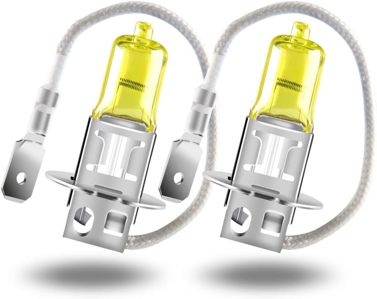 Halogeenlamp voor auto, 12 V, 55 W, 3000 K, superhelder, goud, grootlicht/dimlicht, halogeen, koplamp, auto, motorfiets, mistlamp, DRL, 2 stuks