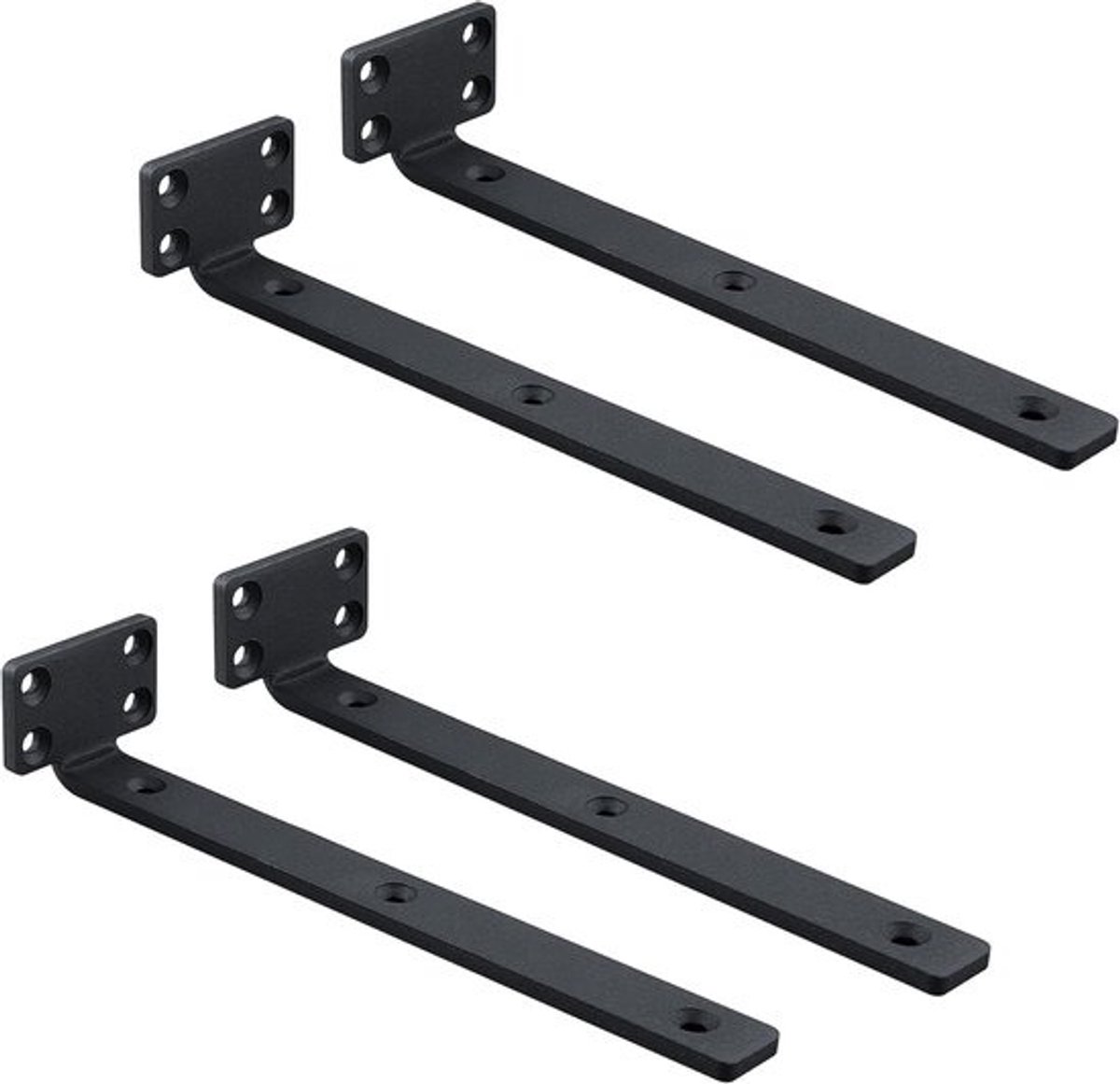 Set van 4 zwevende plankhouders 20 x 5 cm - Duurzame en praktische wandbeugels voor onzichtbare plankmontage