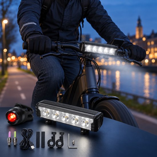 2800 Lumen E-bike Koplamp fiets - Fietslicht - Fiets lamp - Bike light - 5 LED - 5 Standen - 6600mAh - IPX5 Waterdicht - waterdichte voor- en achterlamp, geschikt voor alle fietsen, inclusief mountainbikes en racefietsen — afbeelding 3