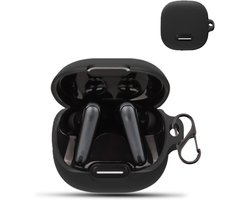 Hoes voor Anker Soundcore Liberty 4 NC Wireless Headphones, daunke zachte siliconen beschermhoes, huidvriendelijk etui met karabijnhaak, volledige bescherming, zwart