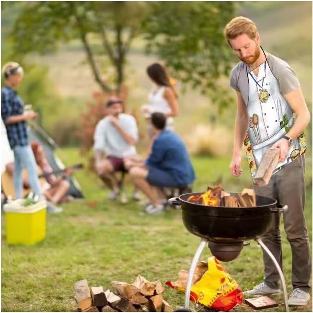 Kookschort en barbecueschort voor mannen - 73x57 cm - grappig cadeau-idee voor het grillen