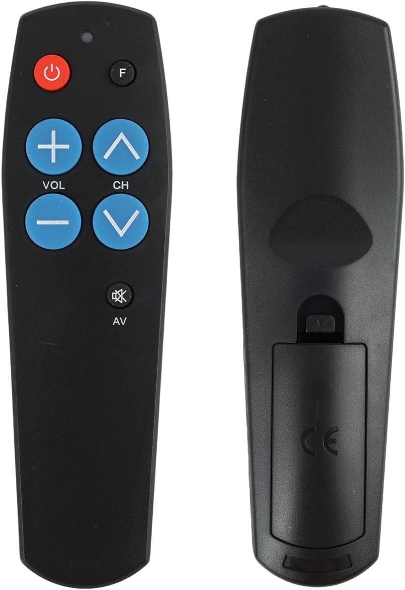 afstandsbediening voor senioren met grote toetsen, eenvoudig te bedienen tv-afstandsbediening voor dvd-tv voor ouderen, voor dvd-tv