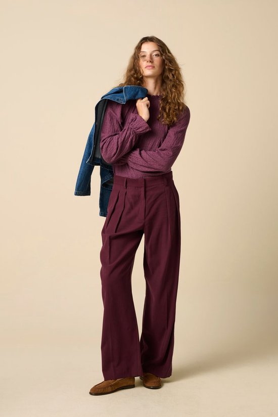 Donkerpaarse Top Met Lurex