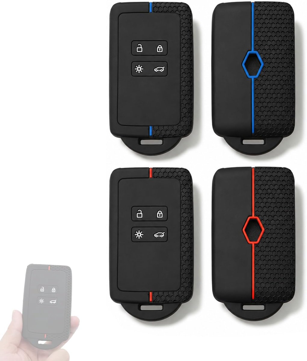 Set van 2 sleutelhoesjes krasbestendig - bescherming voor Clio, Megane 4, Koleos, Kadjar, Kangoo, Twingo 2, Talisman, Captur, Espace & Dacia Duster | Autosleutelhoes