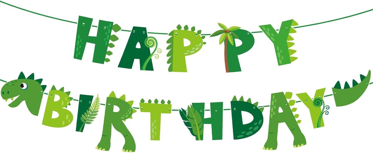 Verjaardagsbanner, Voorgeregen Dinosaurus Thema Feestdecoraties voor Kinderfeestjes Babyshowers Dino Thema Feestartikelen