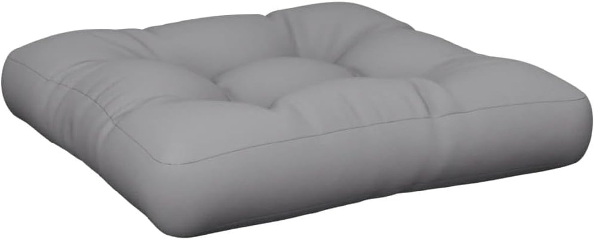 Outdoor waterdicht 60x60x12 cm grijs - zitkussen van polyester voor palletmeubels, tuin en binnen met zachte holle vezelvulling