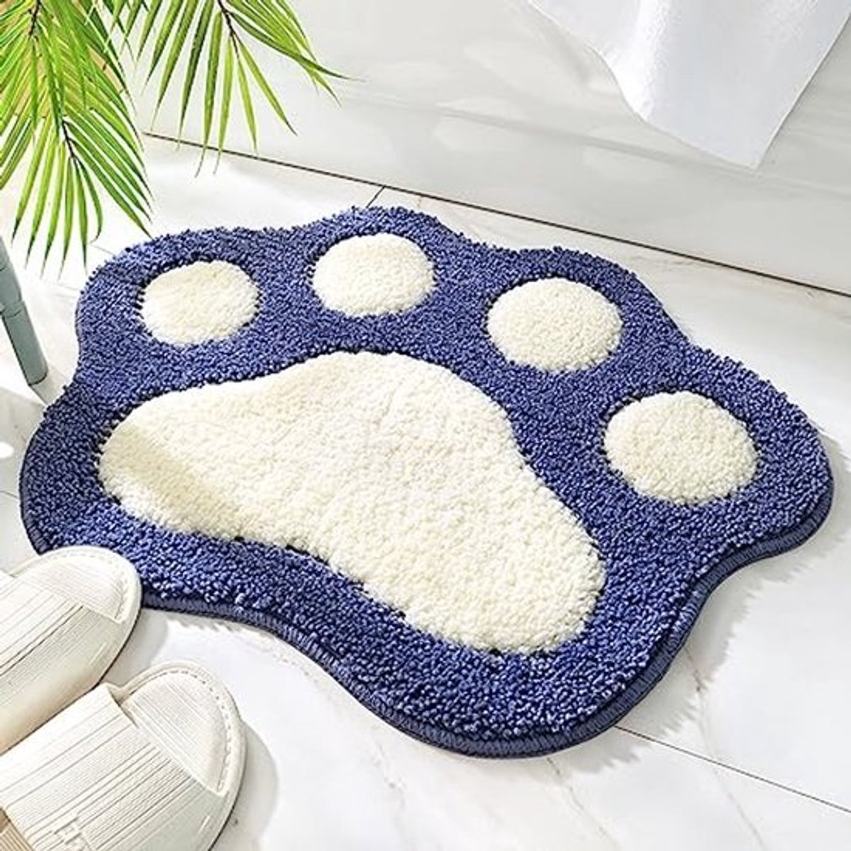 Antislip Badmat voor Badkamer - Kattenpootvormige Badkamertapijt - 45 x 60 cm, Super Absorberend en Zacht
