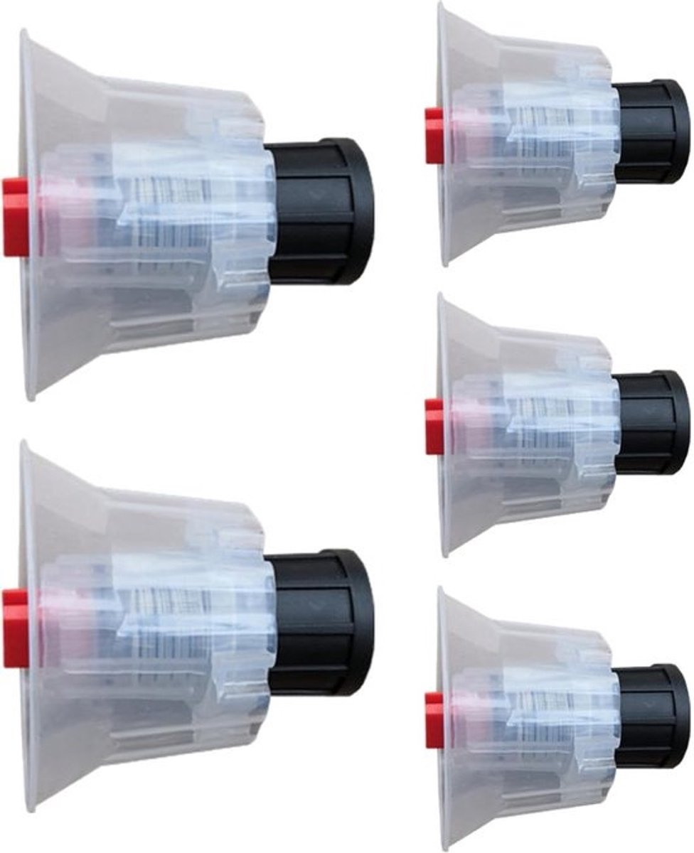 Schuimspuitmondstuk - Watersproeier - Voertuig reinigen - Snelle installatie - 5 stuks - Grijs