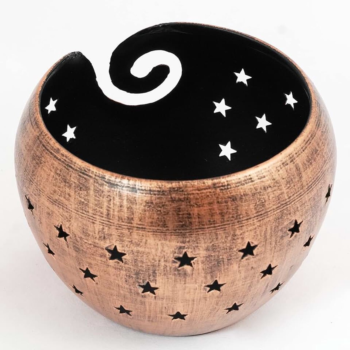Garenkom om te breien, handgemaakte garenopbergkom, garenhouder, decoratieve garenkom, grote garenkom beste cadeau-idee 17,8 x 10,2 cm (koper)