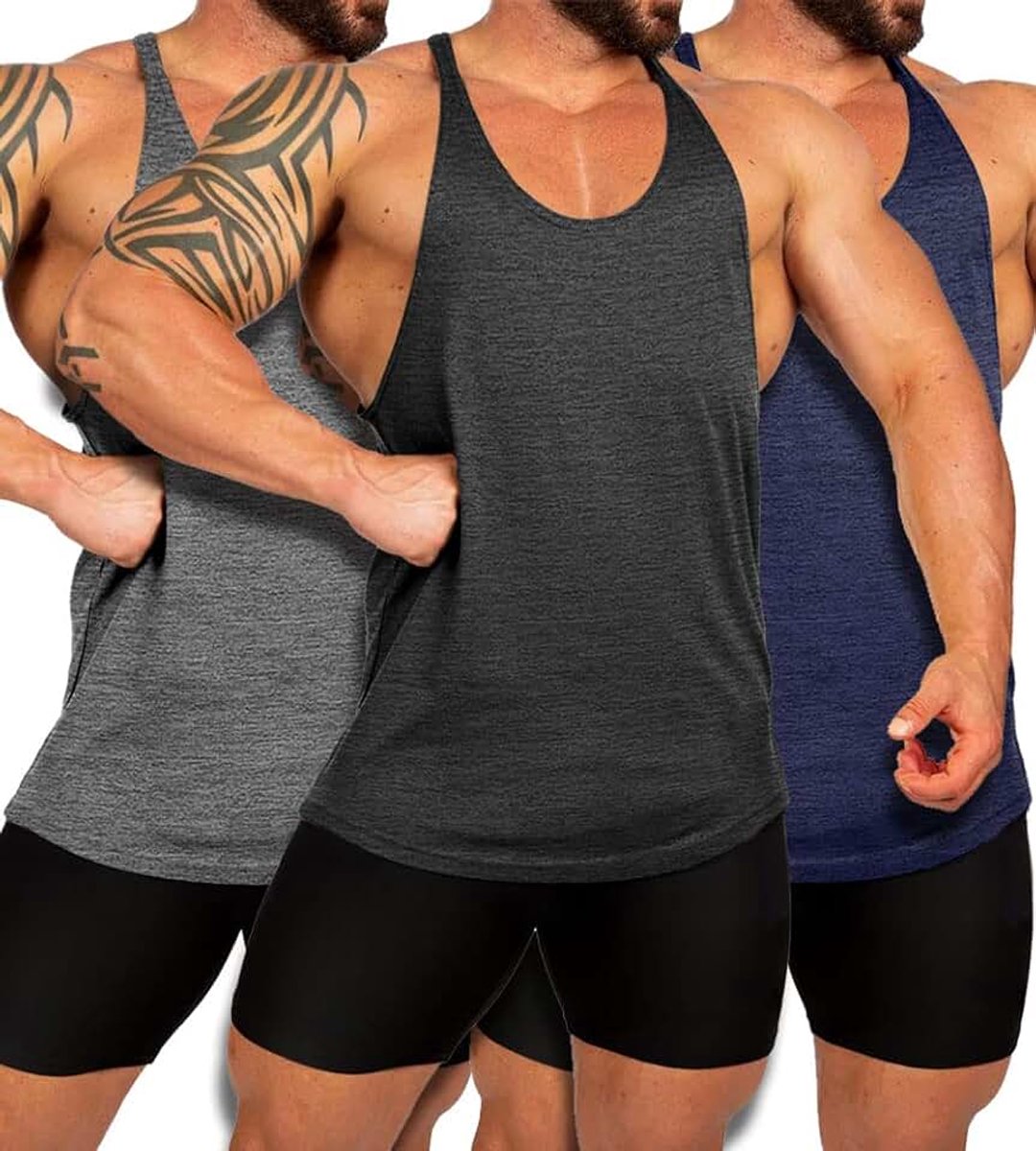 Marcel tanktop voor heren, sport, krachttraining, stringer, sneldrogende overhemden