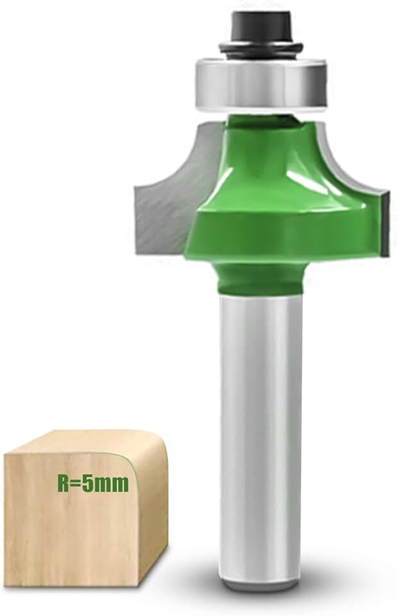 8 mm schacht, radius 5 mm, hardmetalen ronde frees voor bovenfrees met kogellagers, afrondfrees voor houtbewerking, randfrees