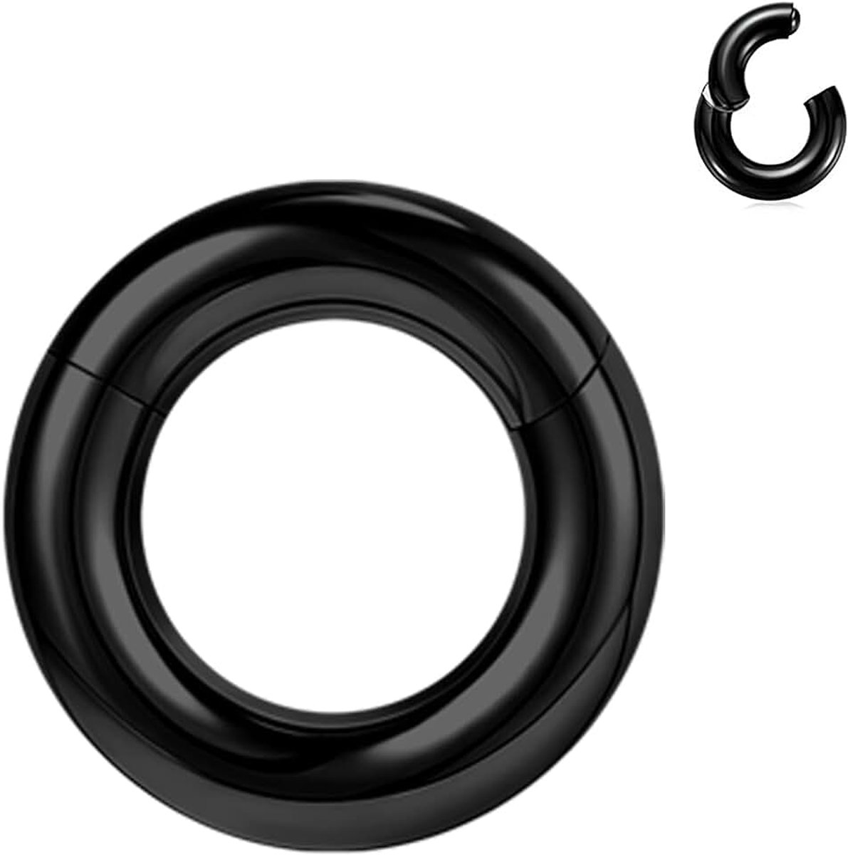 Scharnierend segment clicker PA ringen, 2G 4G 6G 8G 10G 12G grote BCR ringen Barbells, Chirurgisch staal septum neusring zwarte oormeter oorbellen hoepels