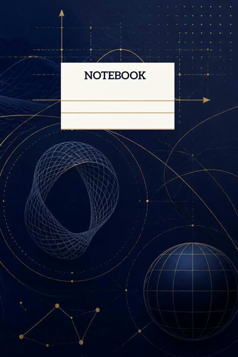 Symmetry: College Ruled Notebook with Mathematical Symbols Pattern on Cover - 6x9 Inches, 100 Lined Pages, Blank Nameplate