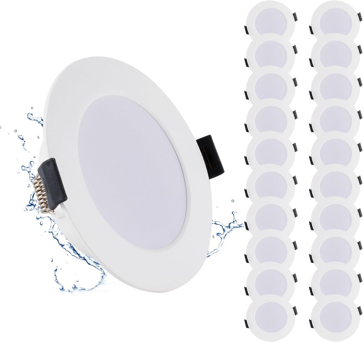 20 Stuks LED inbouwspots 230V 5W Rond 6000K 450LM Zaagmaat Ø75-90mm